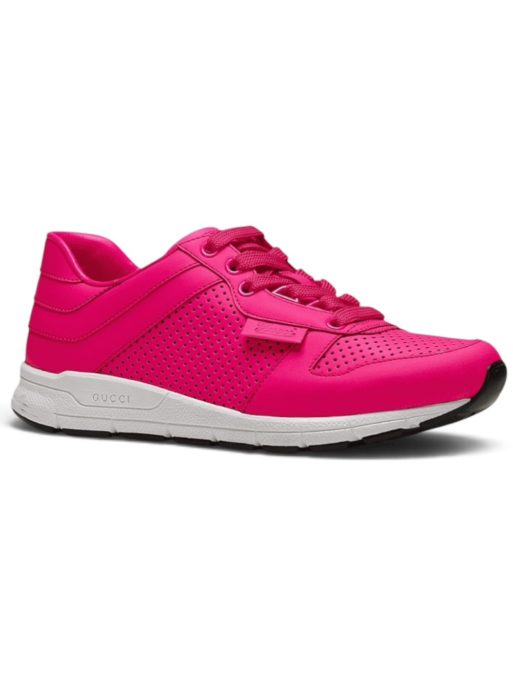 GUCCI Hot Pink Leather Sneakers